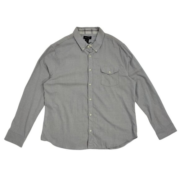 Porter + Ash Mens Gray Button-Up Shirt L/S 95% Cotton 5% Cashmere M/L, NWT - Picture 1 of 7